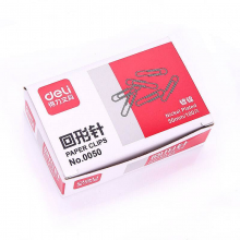 得力 0050 回形针曲别针 50mm8#回形针  (单位:盒)