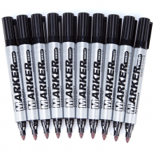 齐心 MK807 单头脱帽防干记号笔1.5mm 10支/盒 黑